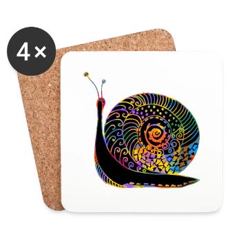Snail - Coasters (set of 4) - white - Front