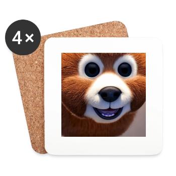 little bear with big eyes - kleiner Bär - Untersetzer (4er-Set) - Weiß - Vorne