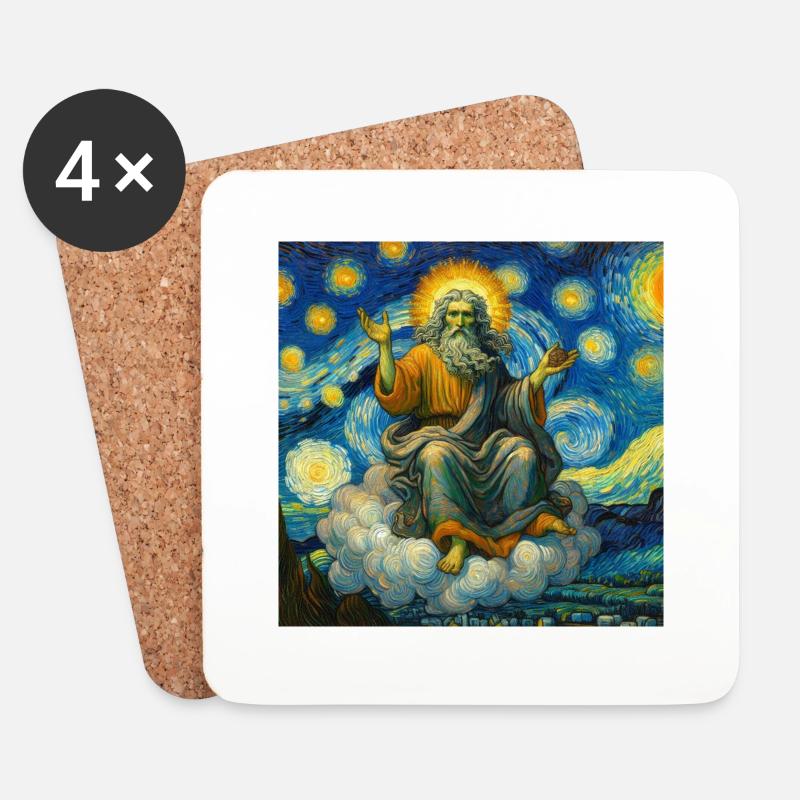 Gott in einem Van Gogh - Untersetzer (4er-Set) - Weiß
