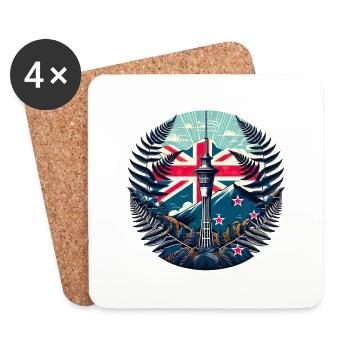 Neuseeland Aotearoa Kiwi 15 - Untersetzer (4er-Set) - Weiß - Vorne