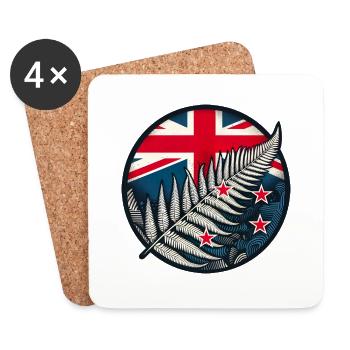 New Zealand Aotearoa Kiwi 4 - Coasters (set of 4) - white - Front