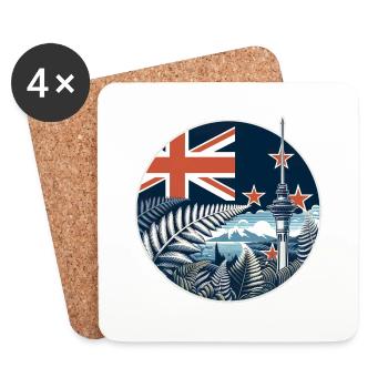 Neuseeland Aotearoa Kiwi 19 - Untersetzer (4er-Set) - Weiß - Vorne