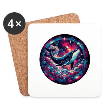 Galaxie Wal Kunstdruck - Untersetzer (4er-Set) - Weiß - Vorne