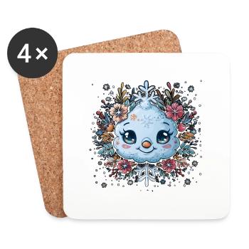 Snowflake for children - Coasters (set of 4) - white - Front