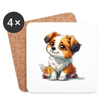 Niedlicher kleiner Hund - Untersetzer (4er-Set) - Weiß - Vorne