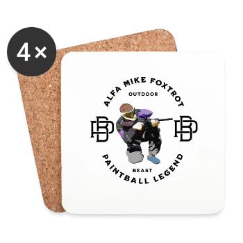 Logo de paintball, Paintballer Say Alpha Mike Foxtrot - Dessous de verre (lot de 4) - blanc - Devant