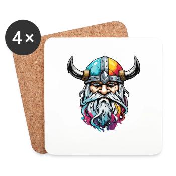 Wikinger / Thor / Odin / nordisch / keltisch - Untersetzer (4er-Set) - Weiß - Vorne