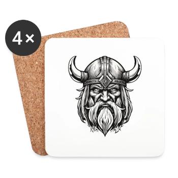 Wikinger / Thor / Odin / nordisch / keltisch - Untersetzer (4er-Set) - Weiß - Vorne