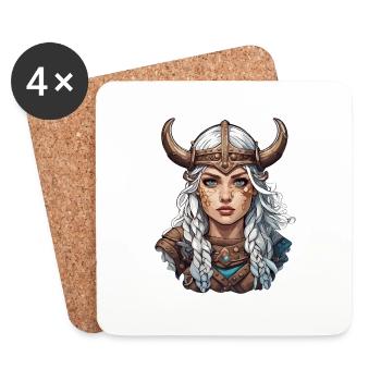 Wikinger / Thor / Odin / nordisch / keltisch - Untersetzer (4er-Set) - Weiß - Vorne