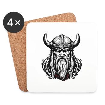 Viking / Thor / Odin / Nordique / Celtique - Dessous de verre (lot de 4) - blanc - Devant