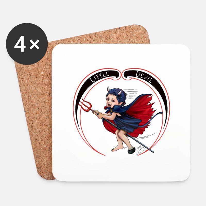 little devil - Coasters (set of 4) - white