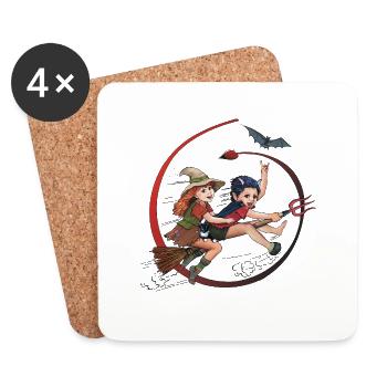 Hexi and Satani - Coasters (set of 4) - white - Front