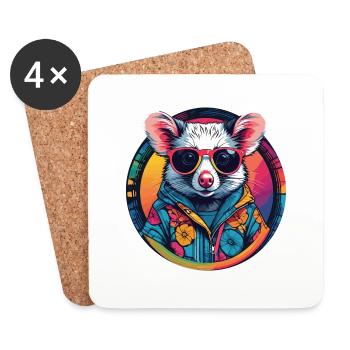 Possum - Coasters (set of 4) - white - Front