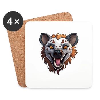 Hyena / Africa / Safrai / Zoo / Wildis / Animal - Coasters (set of 4) - white - Front