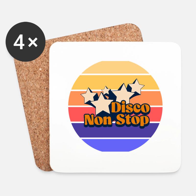 Non-stop disco! Non-stop disco - Coasters (set of 4) - white