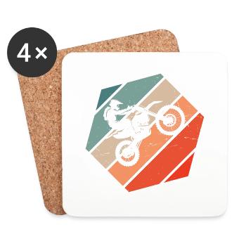 Dirt Biker Supermoto Freestyle Motocross - Coasters (set of 4) - white - Front