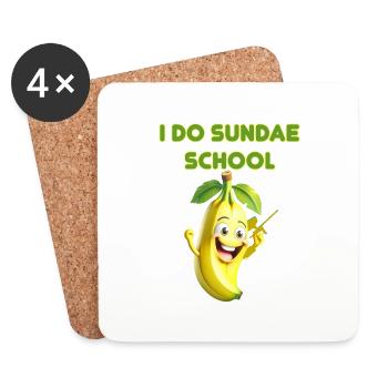 Paintballing banana splits to do sundae school - Coasters (set of 4) - white - Front