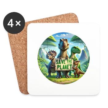 Dinosaur Family - Coasters (set of 4) - white - Front