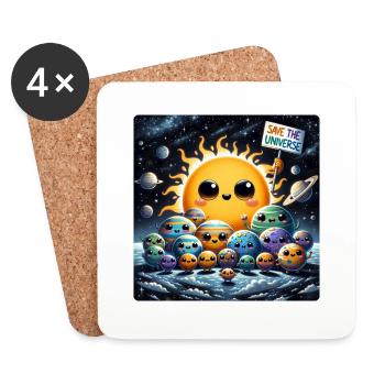 Planet Family - Coasters (set of 4) - white - Front