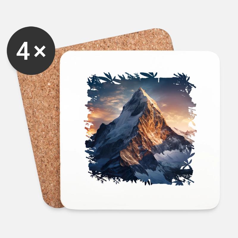 Bergsteigen am Matterhorn - Untersetzer (4er-Set) - Weiß