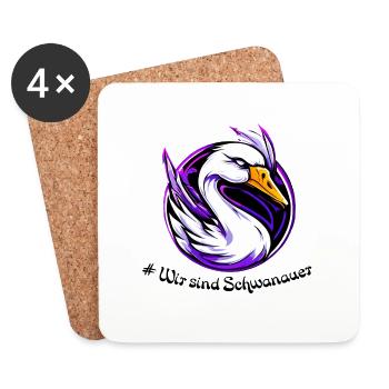 cygne Schwanau 2 - Dessous de verre (lot de 4) - blanc - Devant