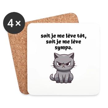 Either I get up early or I wake up nice - Coasters (set of 4) - white - Front