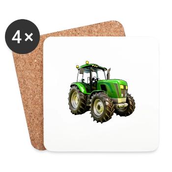 Moderner Traktor Trecker - Untersetzer (4er-Set) - Weiß - Vorne