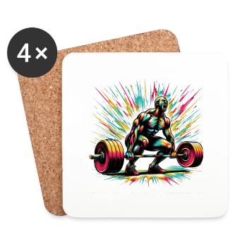 Puissance de dynamophilie : Explosion d’art - Dessous de verre (lot de 4) - blanc - Devant