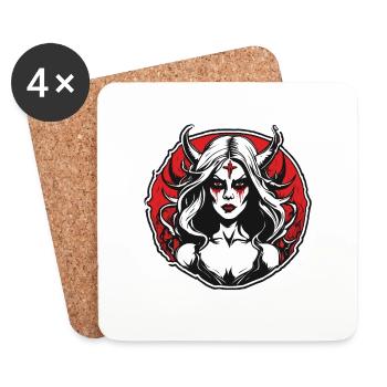 diabolical woman / blood / gothic / heavy metal - Coasters (set of 4) - white - Front