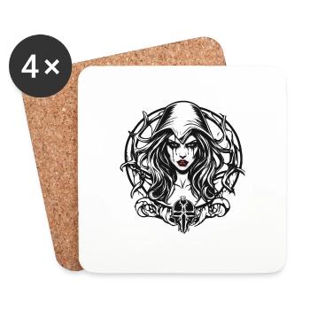 diabolical woman / blood / gothic / heavy metal - Coasters (set of 4) - white - Front