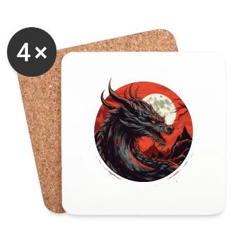 Red night dragon - Coasters (set of 4) - white - Front