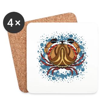 Crab - Coasters (set of 4) - white - Front