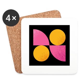 Circles and Curves - Coasters (set of 4) - white - Front