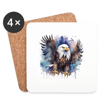 Aigle Volant Power Animal - Dessous de verre (lot de 4) - blanc - Devant