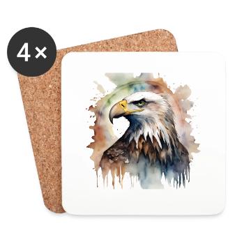 Aigle Power Animal - Dessous de verre (lot de 4) - blanc - Devant