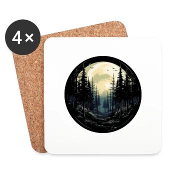 Nuit de la forêt - Dessous de verre (lot de 4) - blanc - Devant