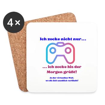 Ich zocke nicht nur 1 - Untersetzer (4er-Set) - Weiß - Vorne