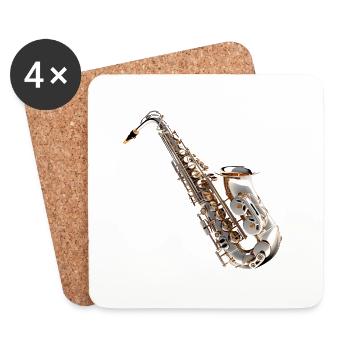 The saxophone is a popular instrument - Coasters (set of 4) - white - Front