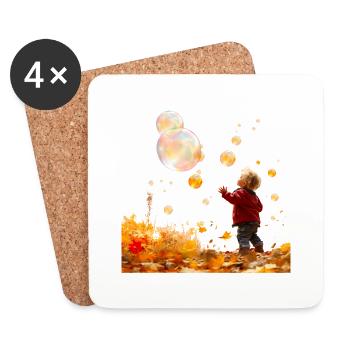 Soap Bubble Fascination - Coasters (set of 4) - white - Front