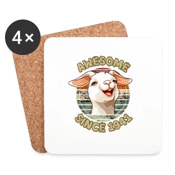 awesome Since 1941 - Humor 1941 Jubiläumsgeschenk - Untersetzer (4er-Set) - Weiß - Vorne