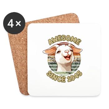 awesome Since 1945 - Humor 1945 Geburtstagsgeschenk - Untersetzer (4er-Set) - Weiß - Vorne