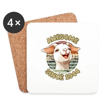 awesome Since 1944-cadeau anniversaire humour 1944 - Dessous de verre (lot de 4) - blanc - Devant