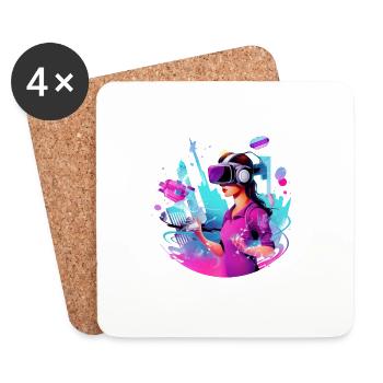 VR Experience: Interactive Game World - Coasters (set of 4) - white - Front