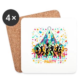 Dance & Music: Festive Party Vibes Art - Coasters (set of 4) - white - Front