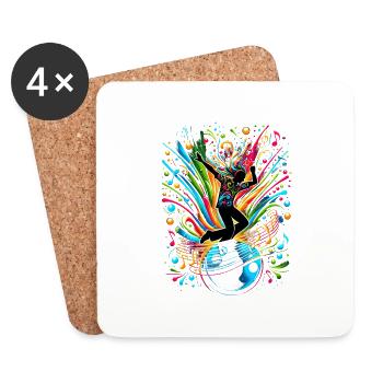 Dancing Rhythm – Musical Joie de vivre - Dessous de verre (lot de 4) - blanc - Devant