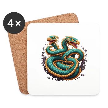 Hydra / Greek Mythology / Serpent - Coasters (set of 4) - white - Front