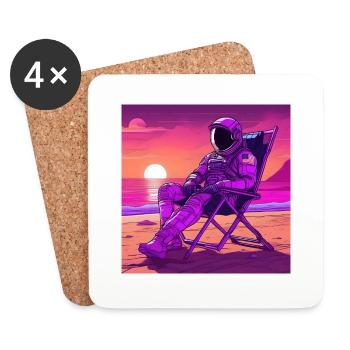 Astronaut on Mars 1 - Coasters (set of 4) - white - Front