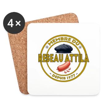 réseau Attila - Dessous de verre (lot de 4) - blanc - Devant