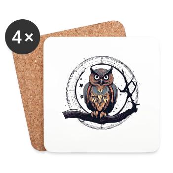 magic owl 1 - Untersetzer (4er-Set) - Weiß - Vorne