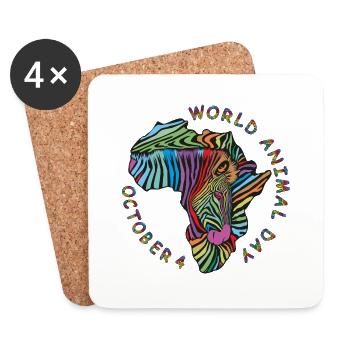 World Animal Day zebra background - Coasters (set of 4) - white - Front